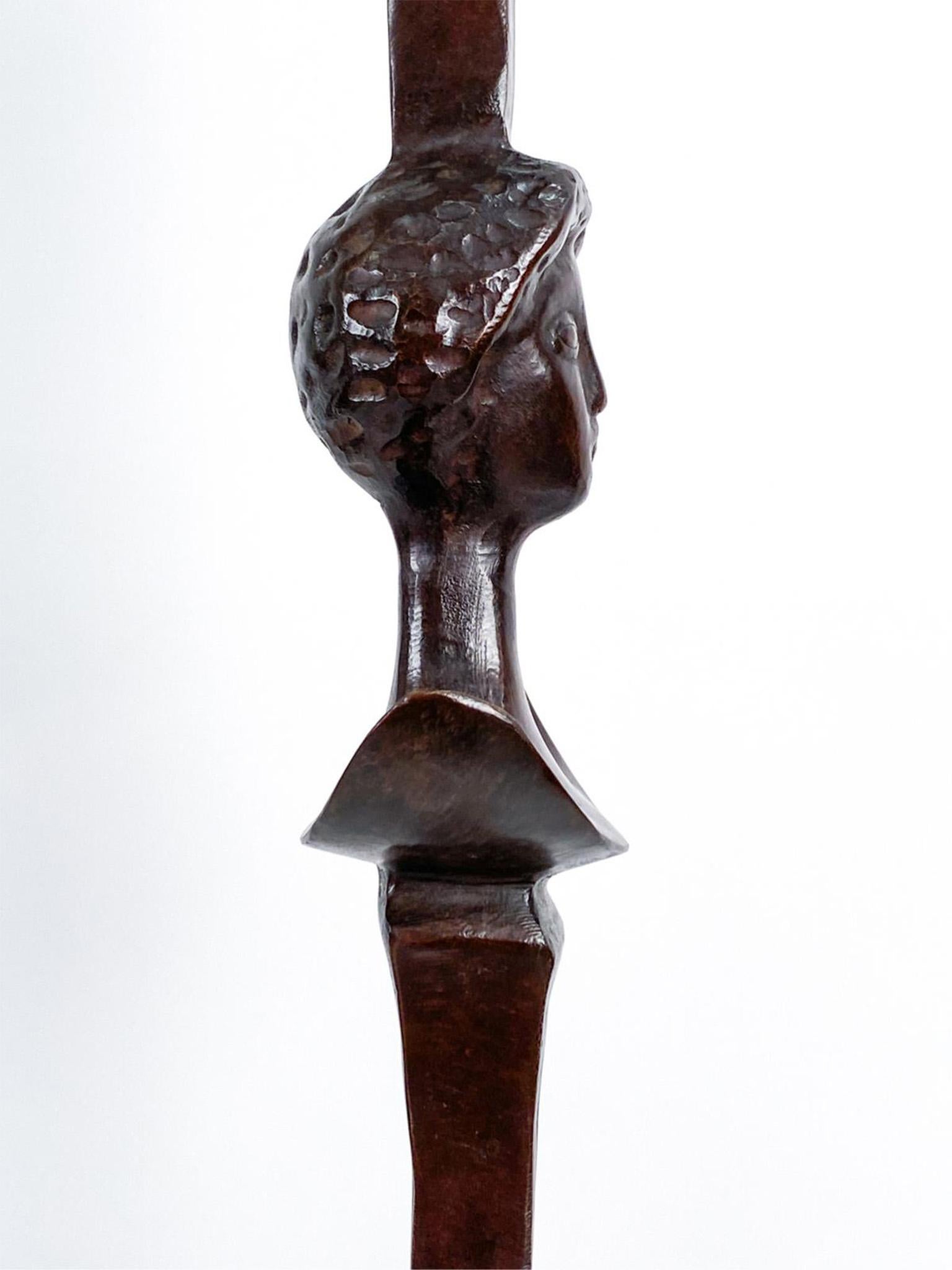 Early 20th Century Bronze Floor Lamp After Giacometti For Sale 1