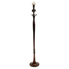 Antique Early 20th Century Bronze Floor Lamp After Giacometti