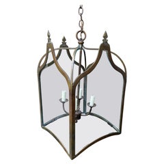 Early 20th Century Bronze Gothic Style Four Light Square Lantern