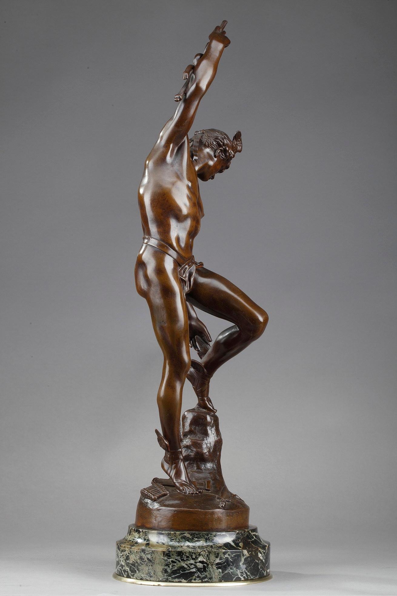 Early 20th Century Bronze Hermes Adjusting his Sandal after the Antique 7