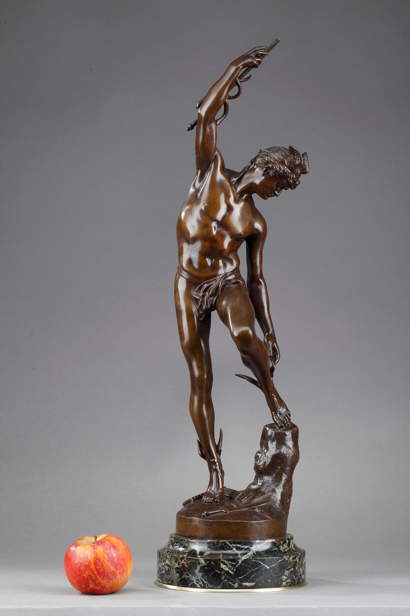 Greco Roman Early 20th Century Bronze Hermes Adjusting his Sandal after the Antique