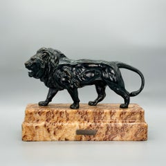 Early 20th Century Bronze 'Lion Qui Marche' by Antoine Louis Barye