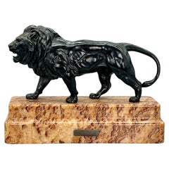 Early 20th Century Bronze 'Lion Qui Marche' by Antoine Louis Barye