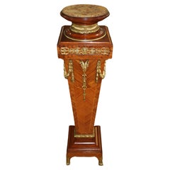 Early 20th Century Bronze Mounted French Louis XV Style Kingwood Column Pedestal