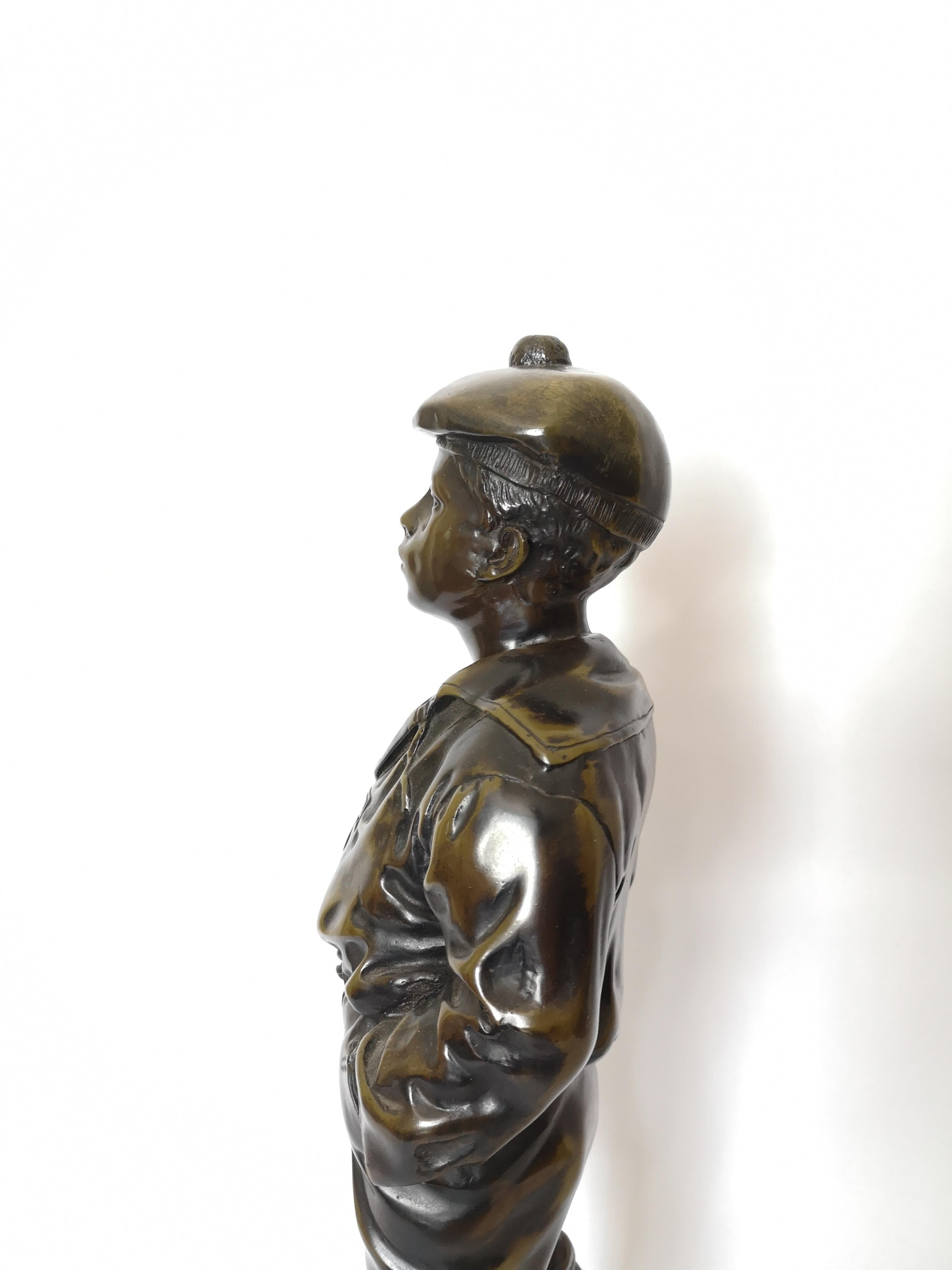 Early 20th Century Bronze of the Whistling Boy In Good Condition In London, GB