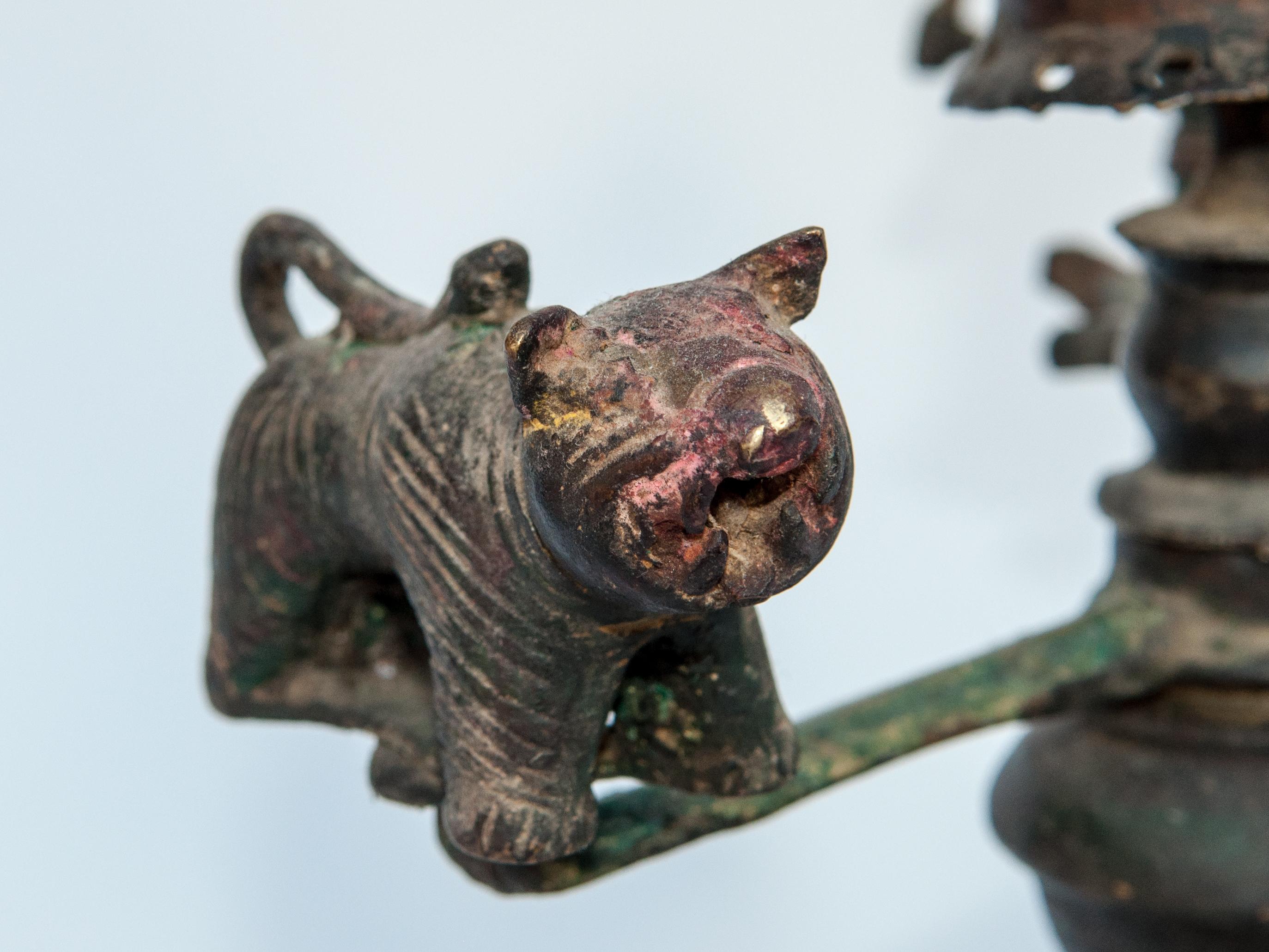 Early 20th Century Bronze Oil Lamp from South Nepal 7