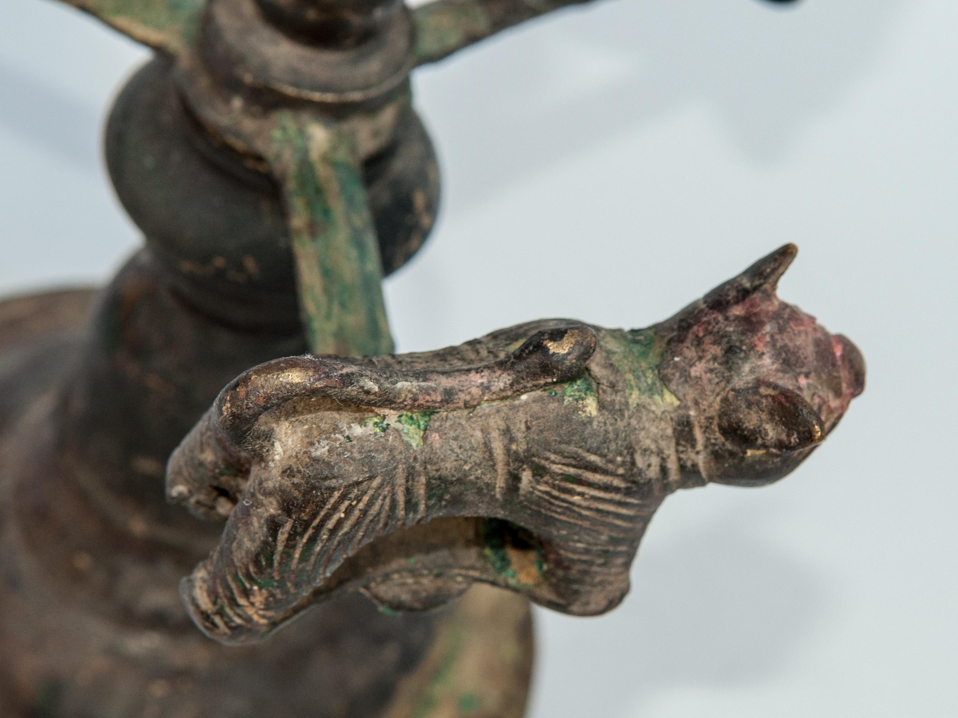 Early 20th Century Bronze Oil Lamp from South Nepal 8