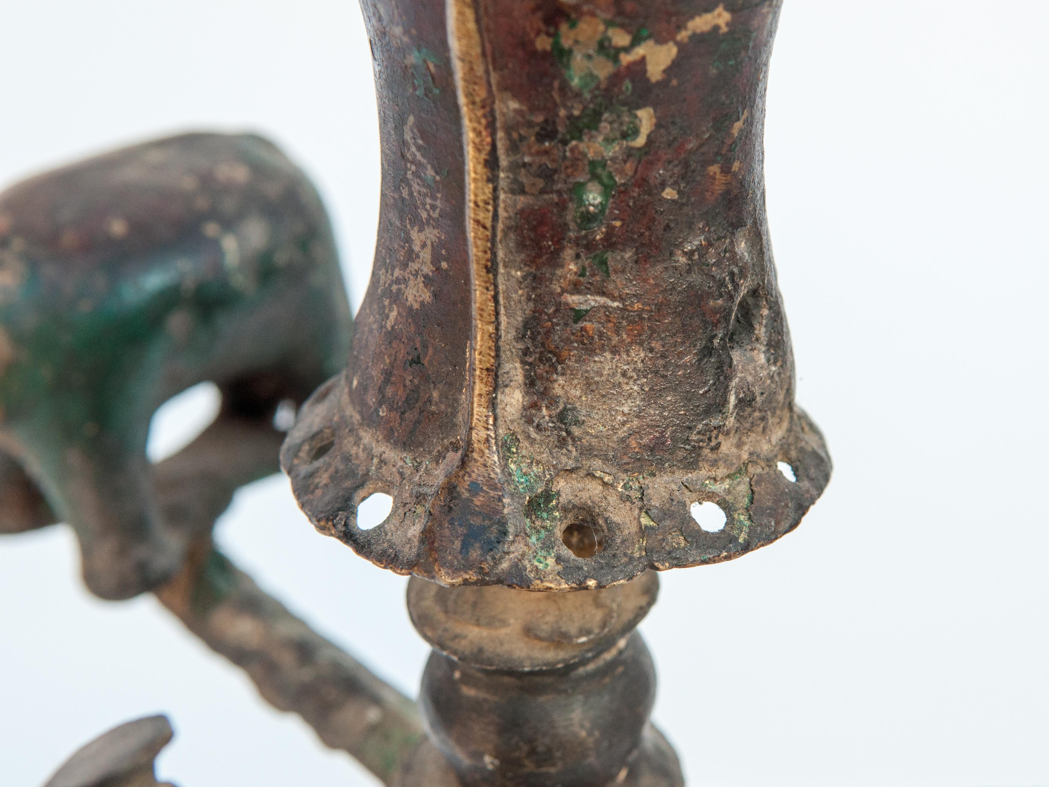 Early 20th Century Bronze Oil Lamp from South Nepal 12