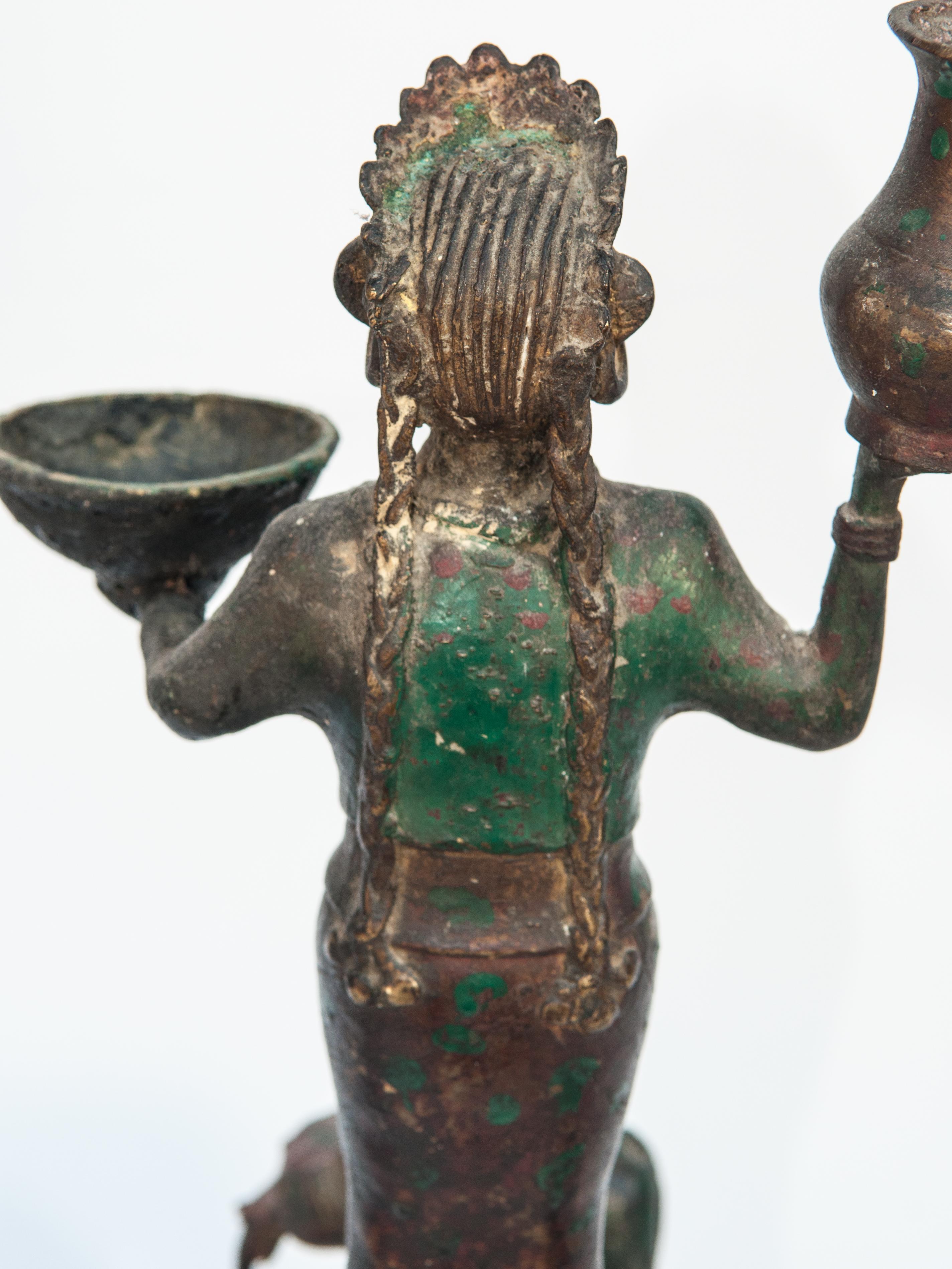 Nepalese Early 20th Century Bronze Oil Lamp from South Nepal
