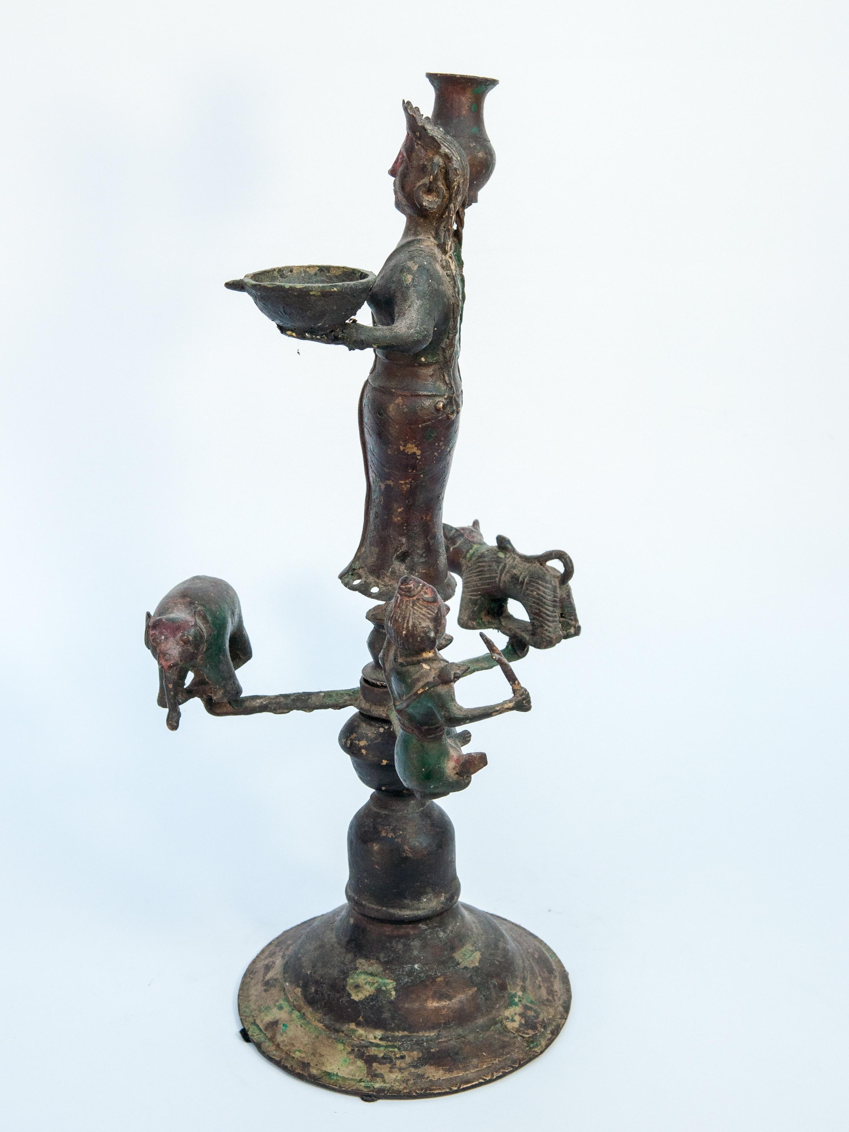 Early 20th Century Bronze Oil Lamp from South Nepal 1