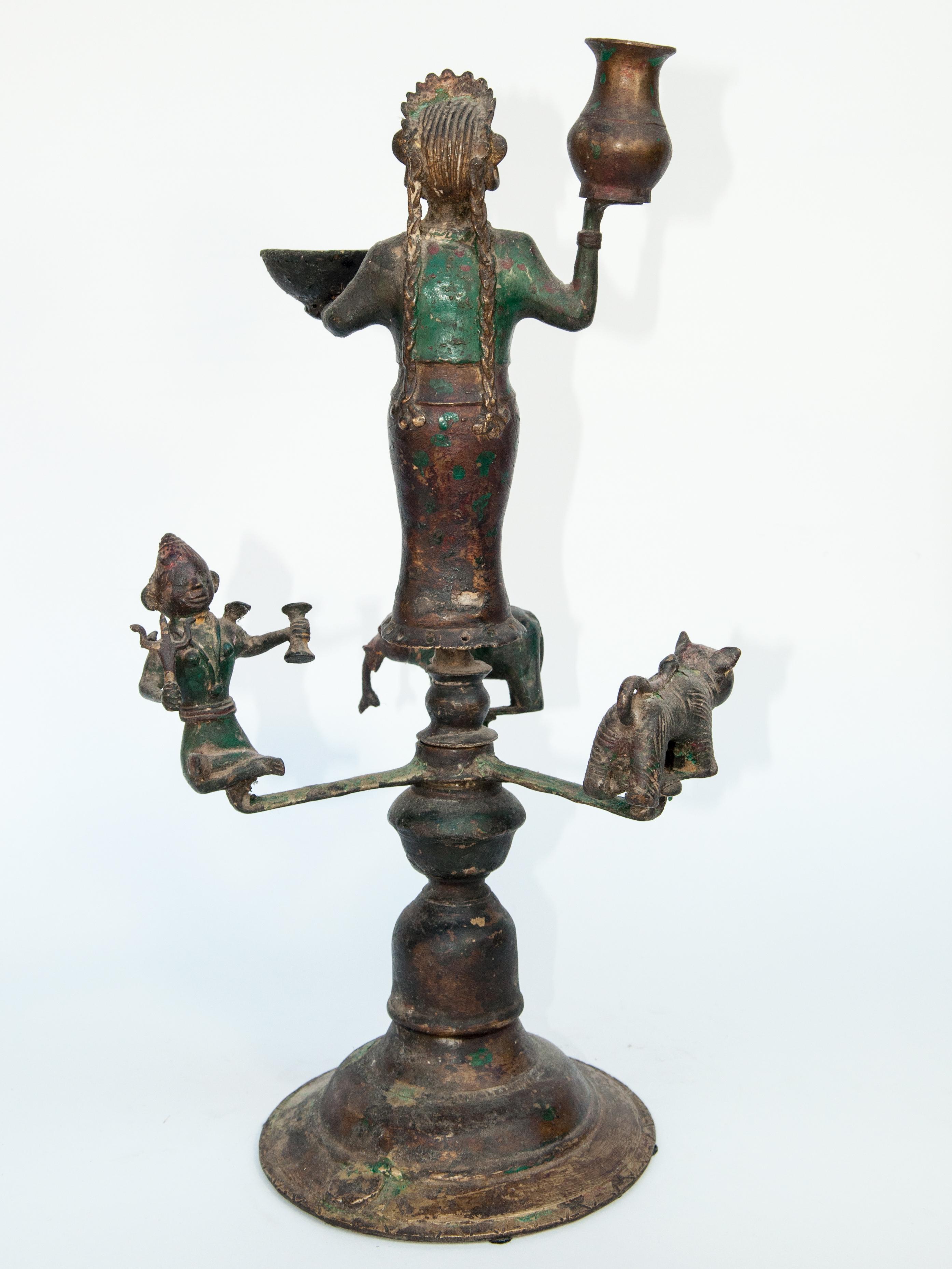 Early 20th Century Bronze Oil Lamp from South Nepal 2