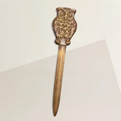 Early 20th Century Bronze Owl Letter Opener