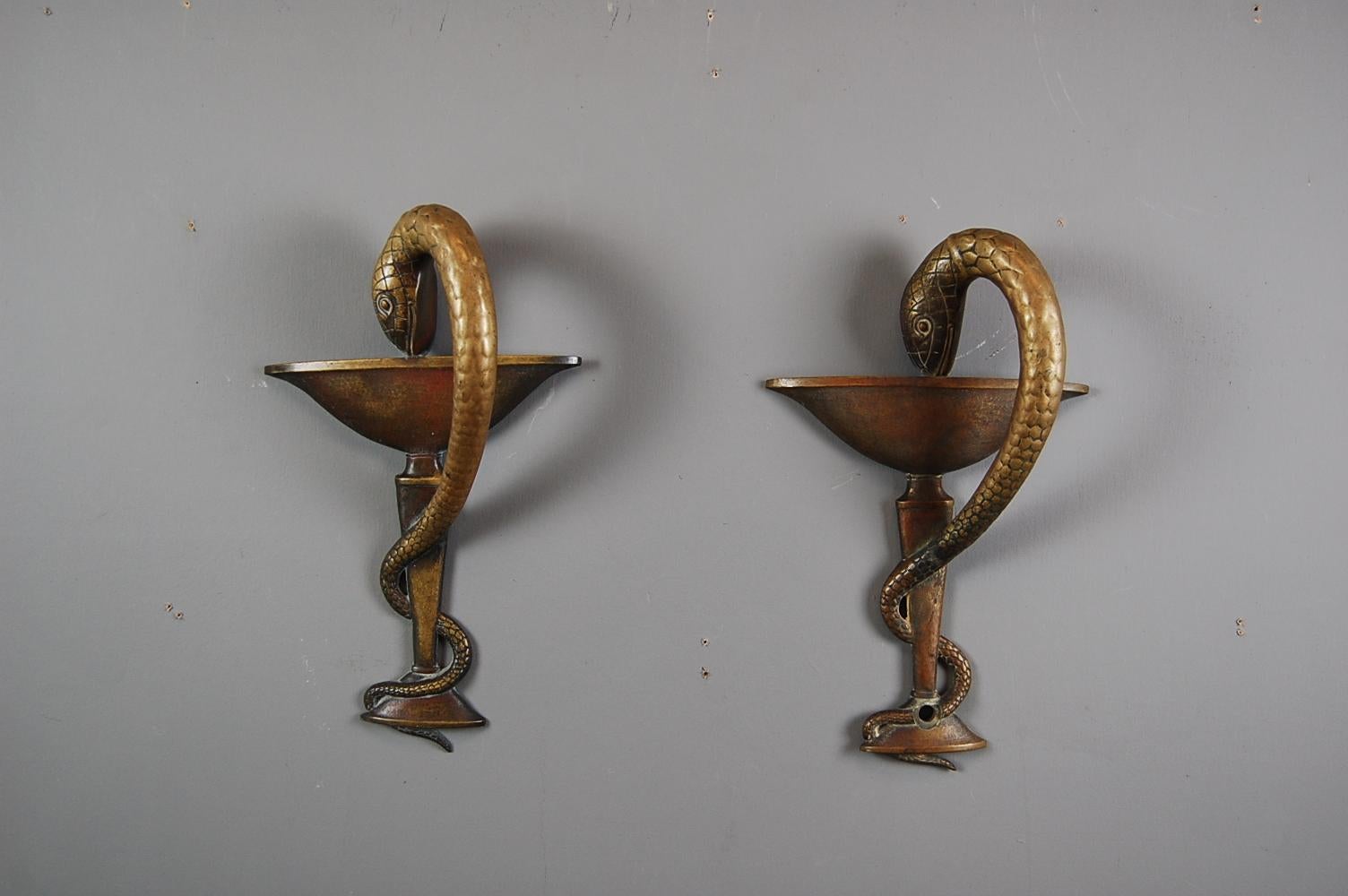 Early 20th Century Bronze Pharmacy Door Handles In Good Condition In Pease pottage, West Sussex