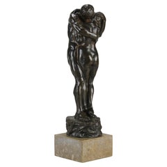Early 20th Century Bronze Sculpture "Adam and Eve"by Charles Sykes