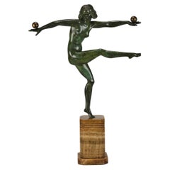 Early 20th Century Bronze Sculpture Entiteld "Balancing" by Marcel Bouraine