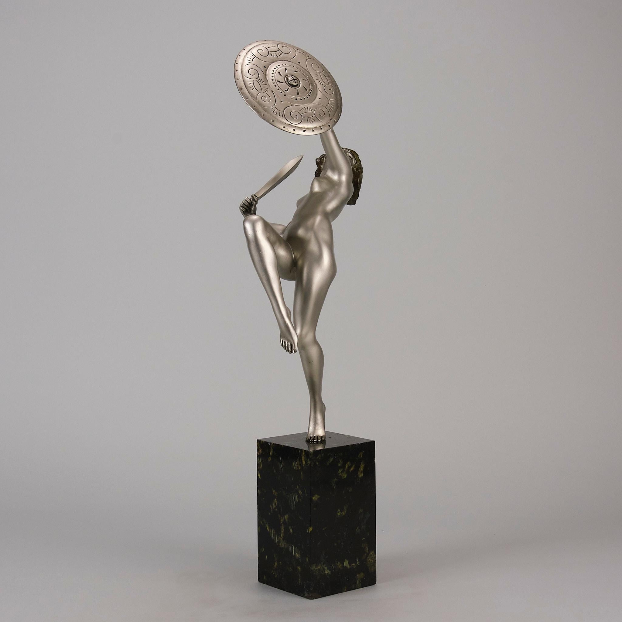 Français Sculpture en bronze du début du 20e siècle intitulée 