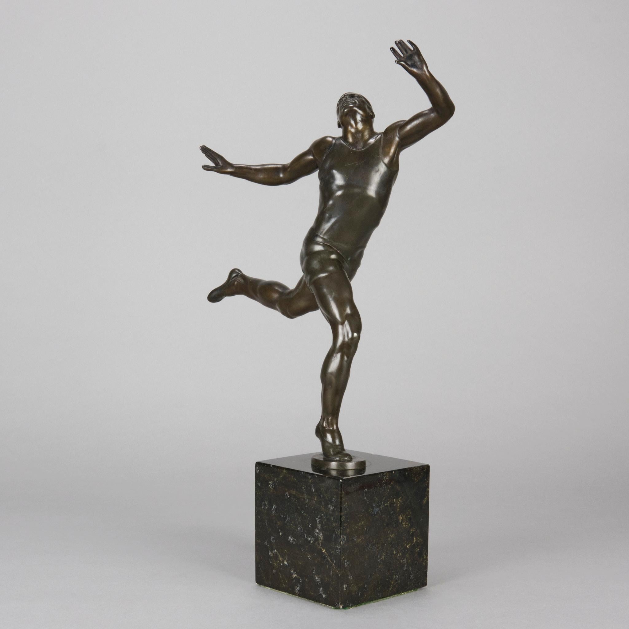 Bronzeskulptur des frühen 20. Jahrhunderts mit dem Titel „Olympian“ von Ernest Becker (Schweizerisch) im Angebot