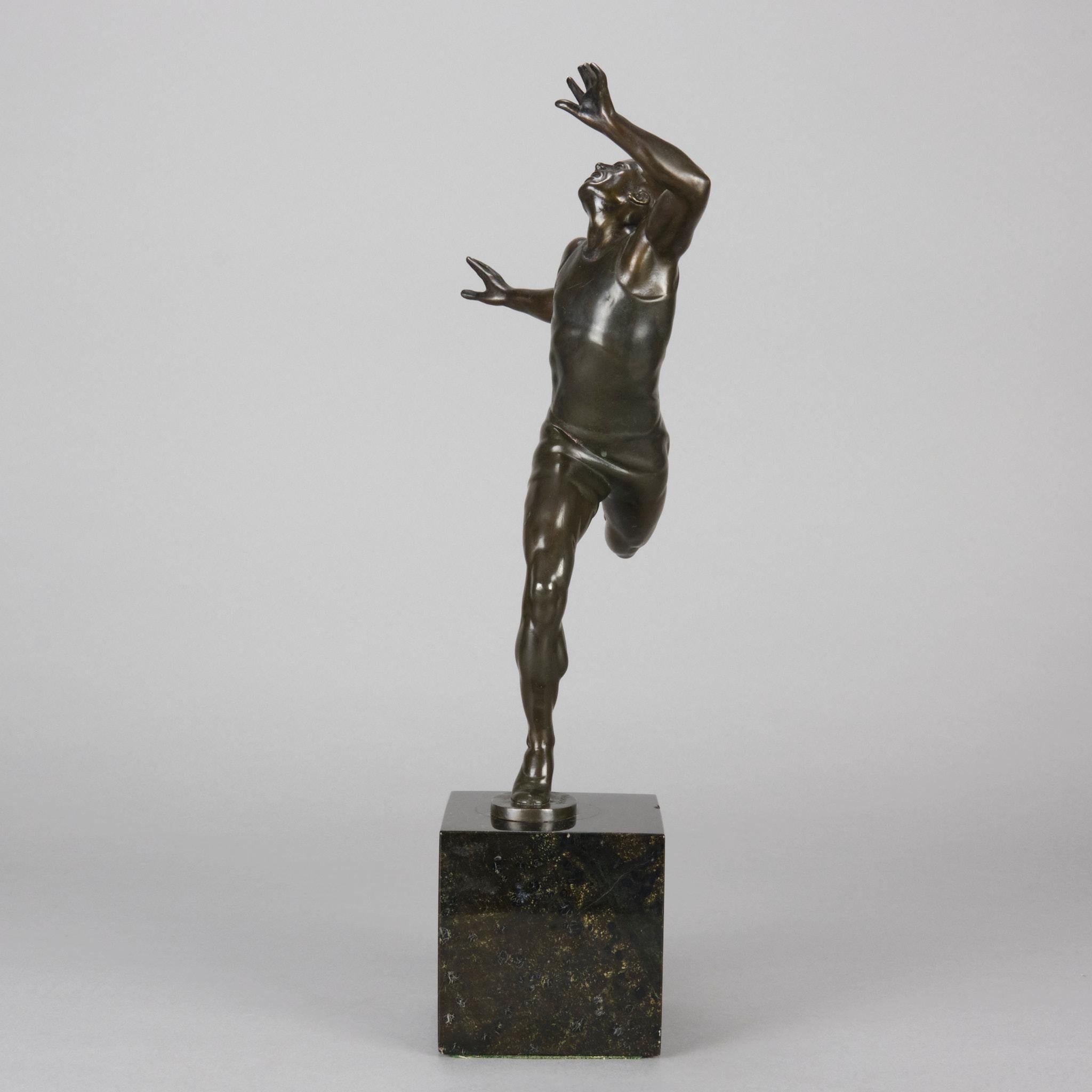 Bronzeskulptur des frühen 20. Jahrhunderts mit dem Titel „Olympian“ von Ernest Becker (Gegossen) im Angebot