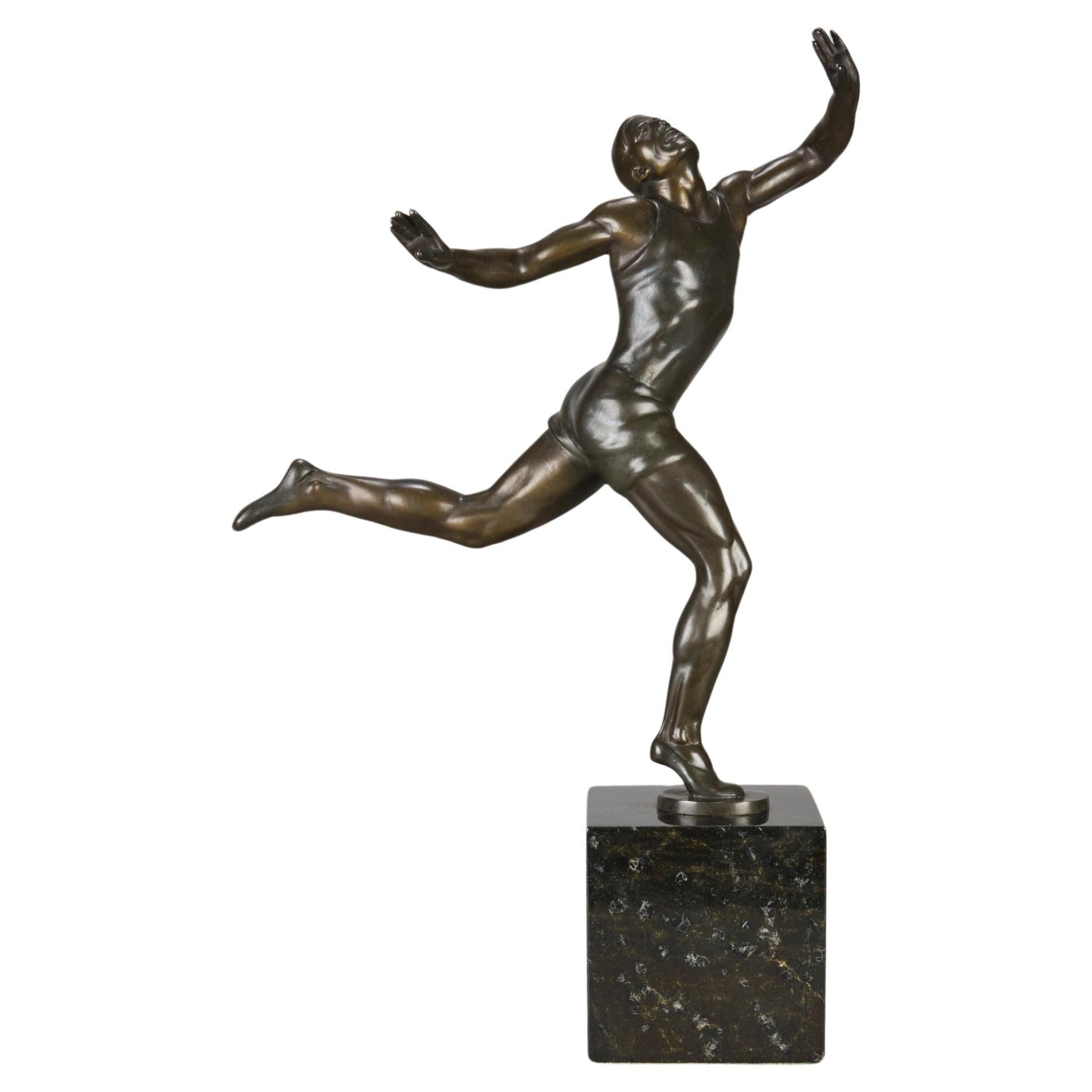 Early 20th Century Bronze Sculpture entitled "Olympian" by Ernest Becker For Sale