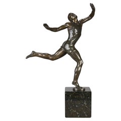 Antique Early 20th Century Bronze Sculpture entitled "Olympian" by Ernest Becker