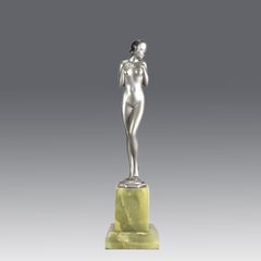 Early 20th Century Bronze Sculpture entitled "Shy Maiden" by Josef Adolph