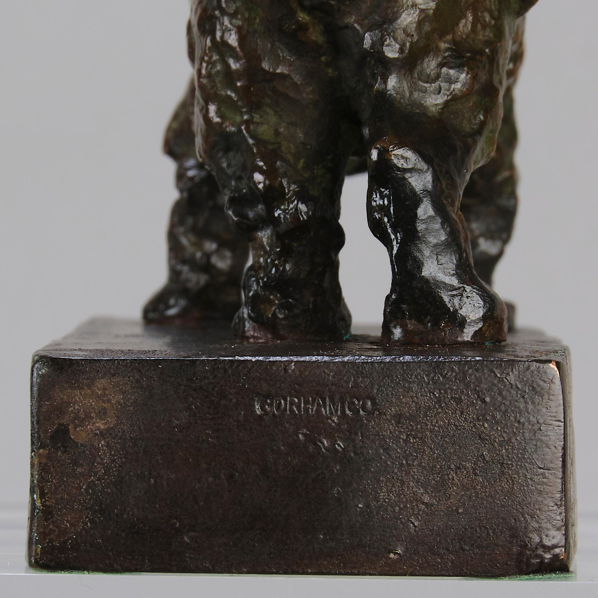 Scultura in bronzo dei primi del Novecento intitolata 
