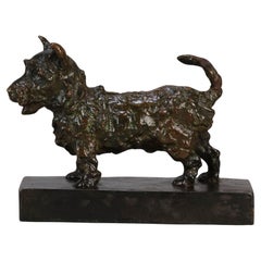 Early 20th Century Bronze Sculpture entitled "Standing Terrier" by Edith Parsons