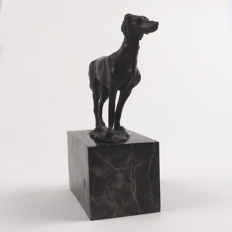 Edwardian Early 20th Century Bronze Sculpture Gun Dog