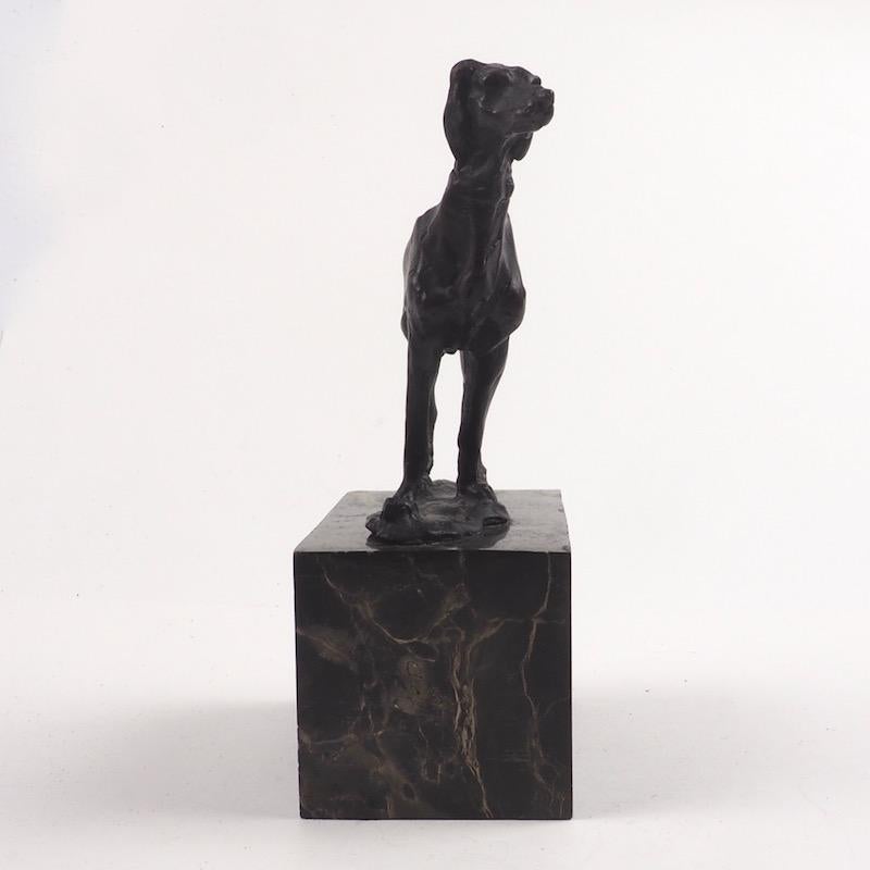 English Early 20th Century Bronze Sculpture Gun Dog