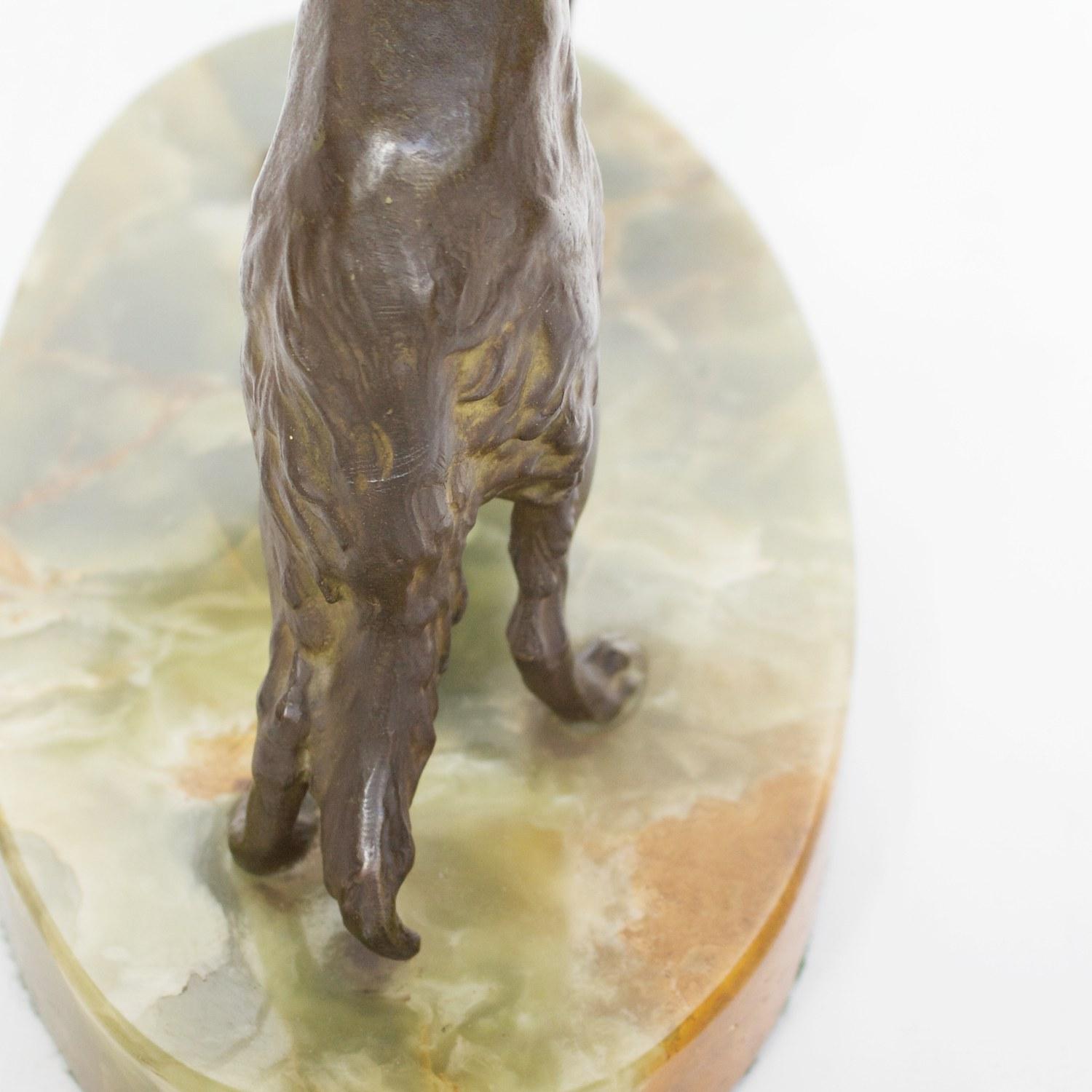 German Early 20th Century Bronze Sculpture of a Borzoi Dog by Wilhelm Bormann