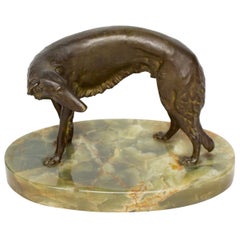 Early 20th Century Bronze Sculpture of a Borzoi Dog by Wilhelm Bormann