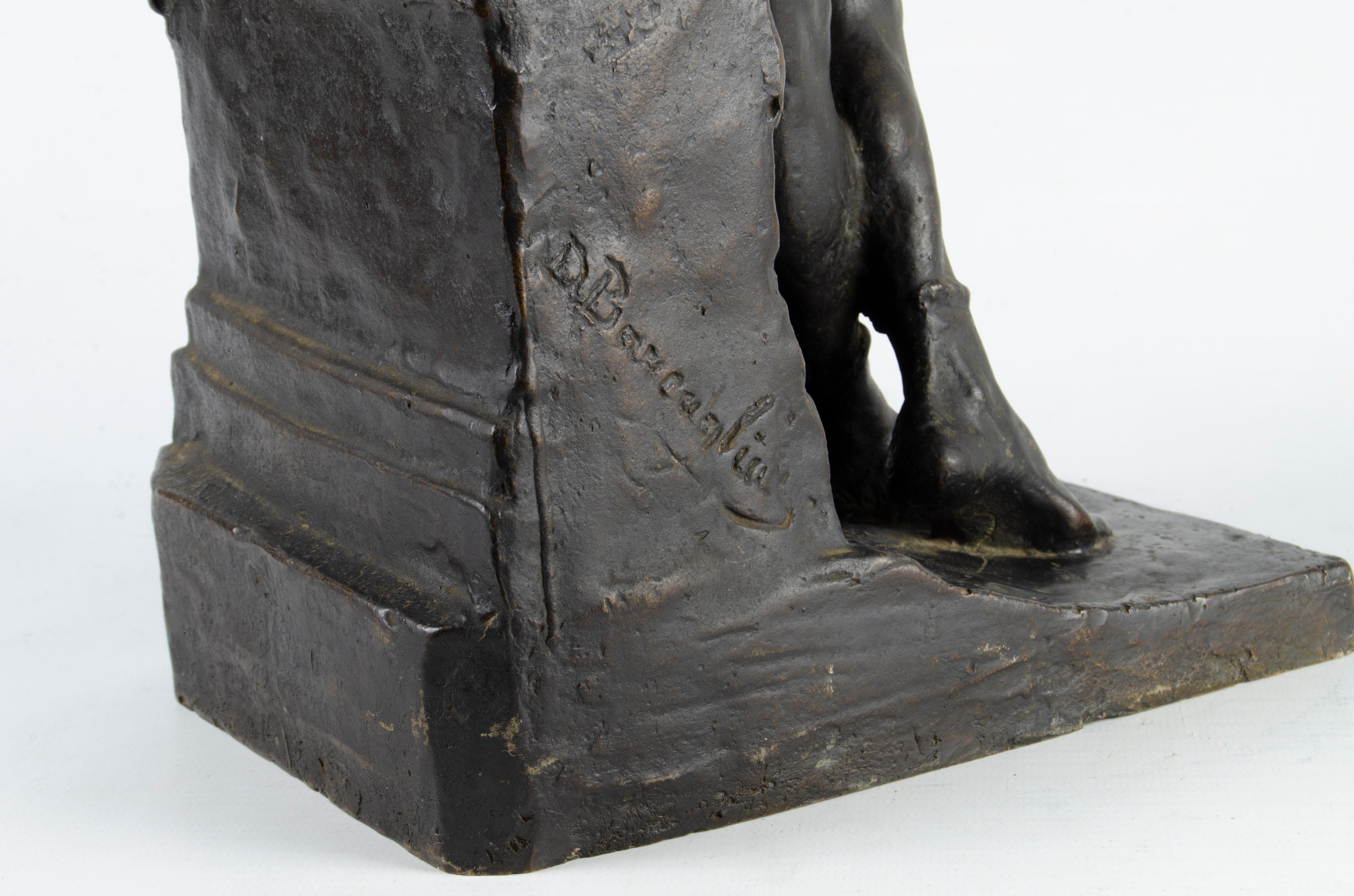 Scultura in bronzo di atleta maschile dei primi del Novecento di Donato Barcaglia, Italia in vendita 1