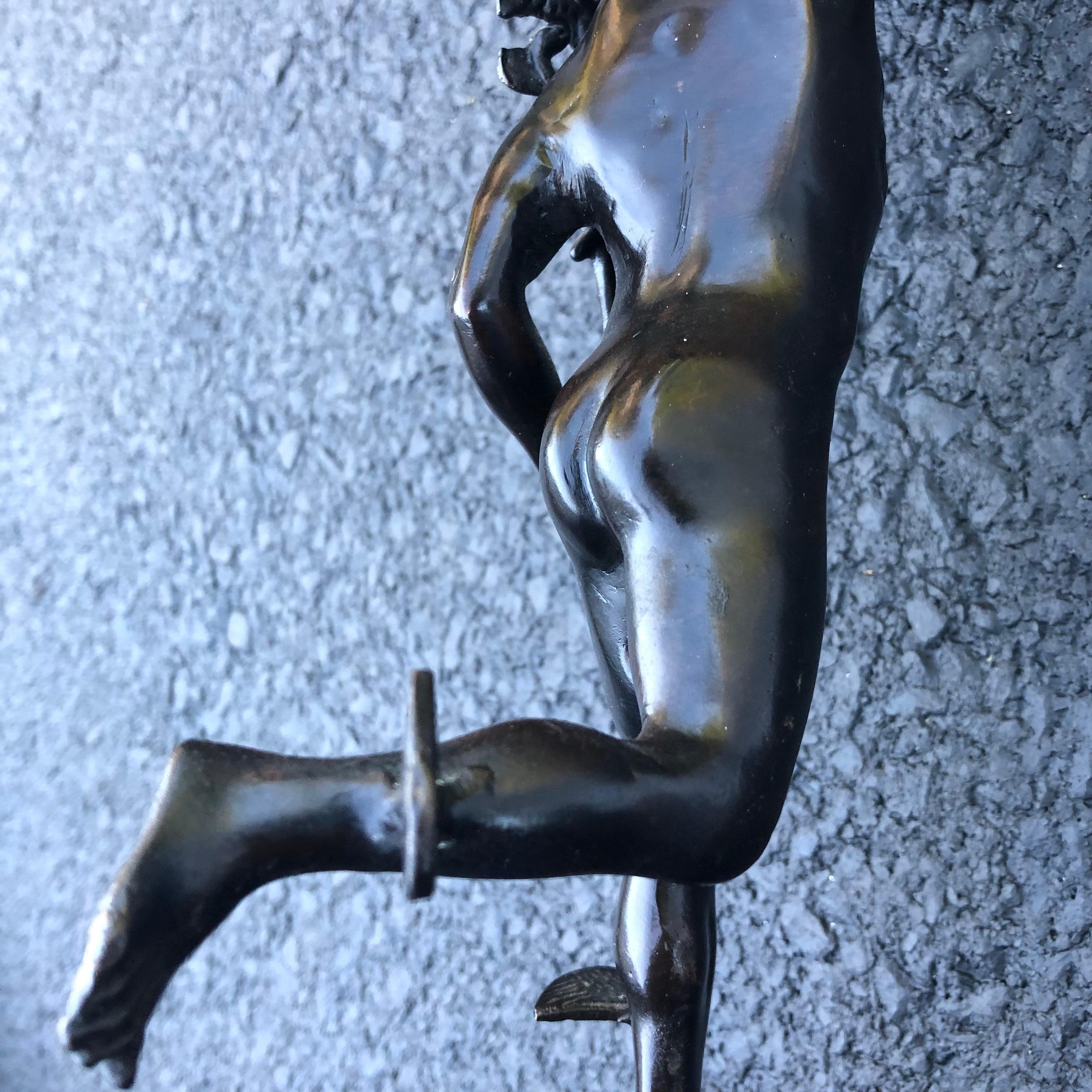 Early 20th Century Bronze Sculpture Of Mercury On Marble Stand 12