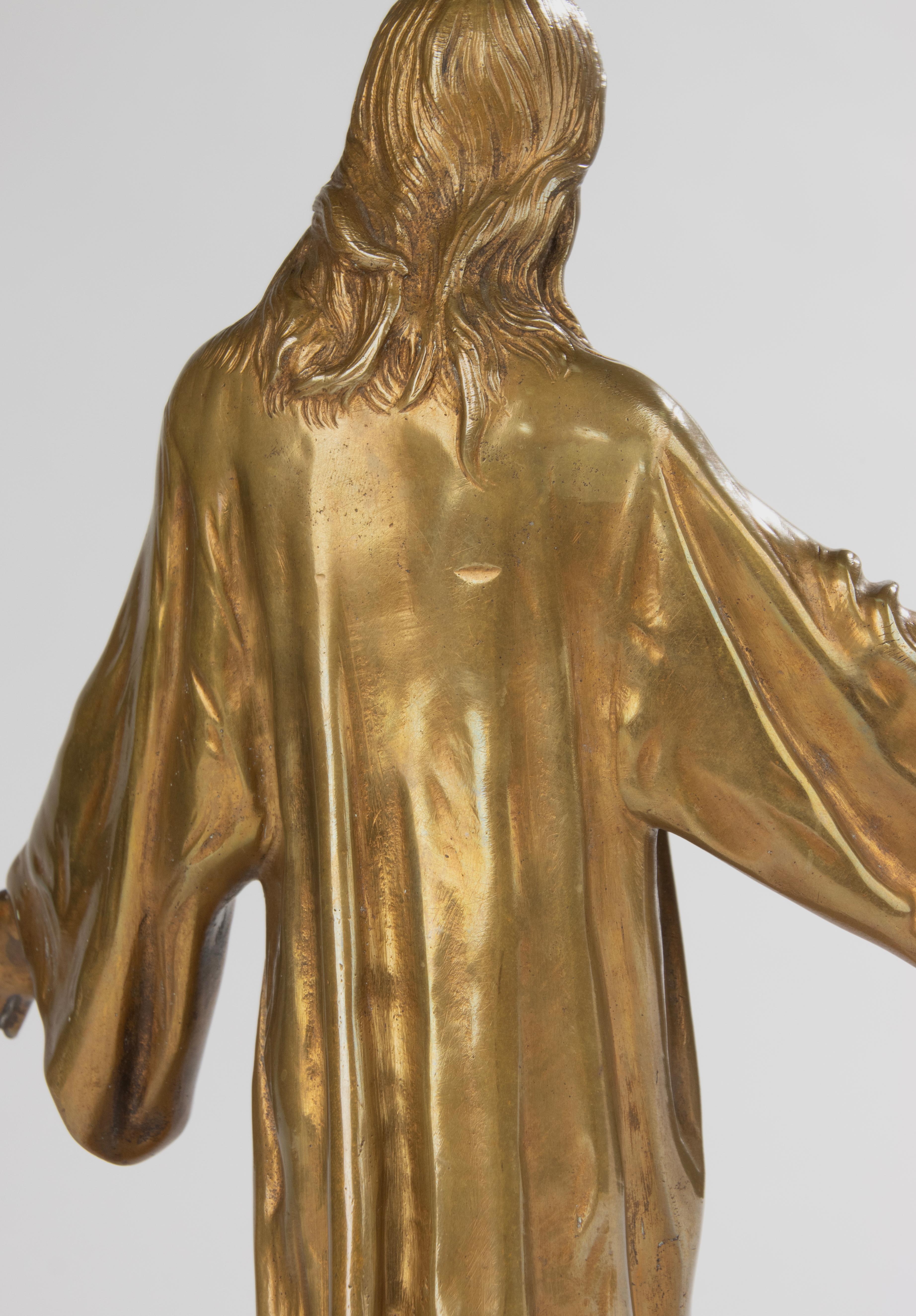 Sculpture en bronze du début du 20e siècle - La bénédiction de Jésus-Christ par Paul Gasq en vente 4
