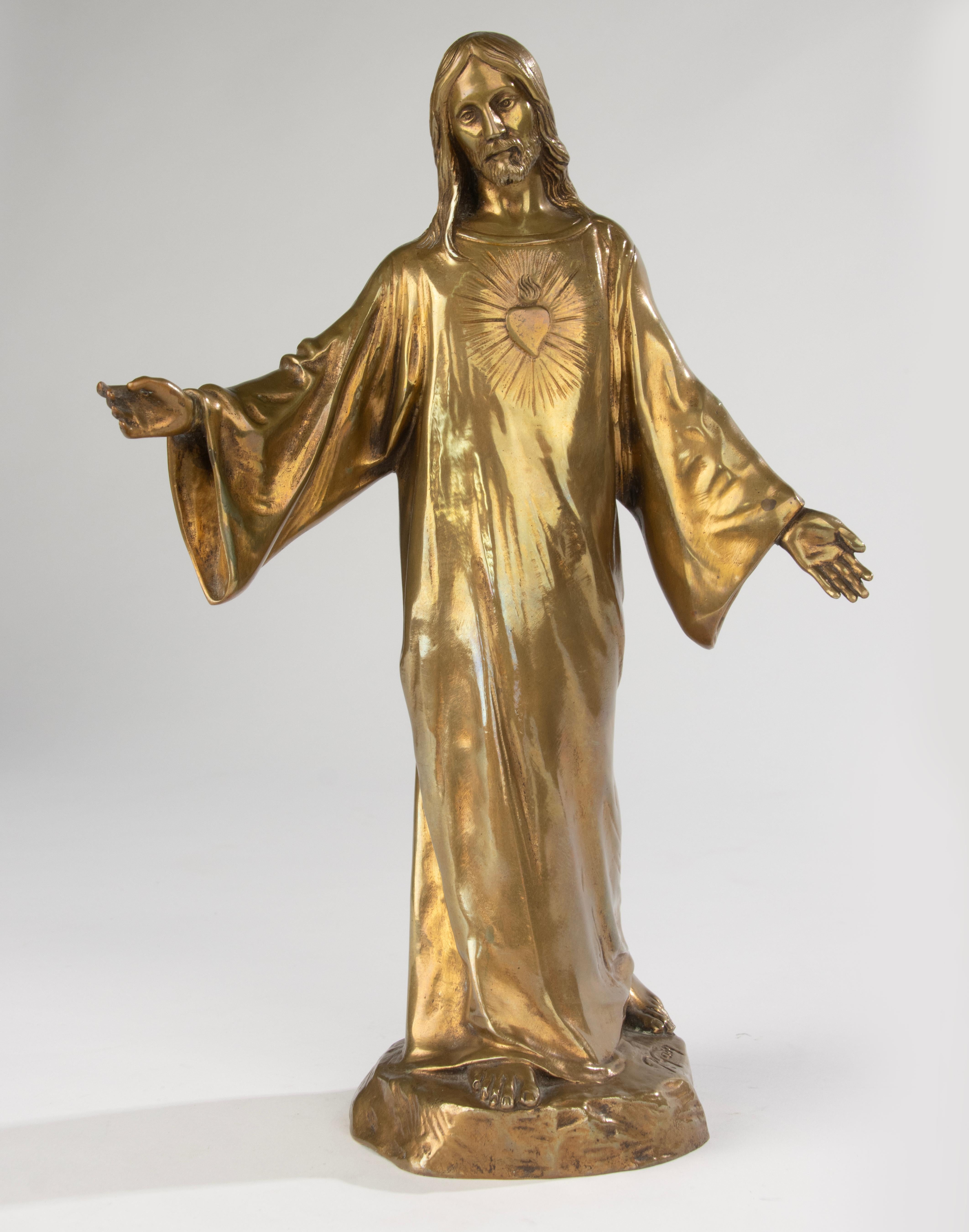 Sculpture en bronze du début du 20e siècle - La bénédiction de Jésus-Christ par Paul Gasq en vente 5