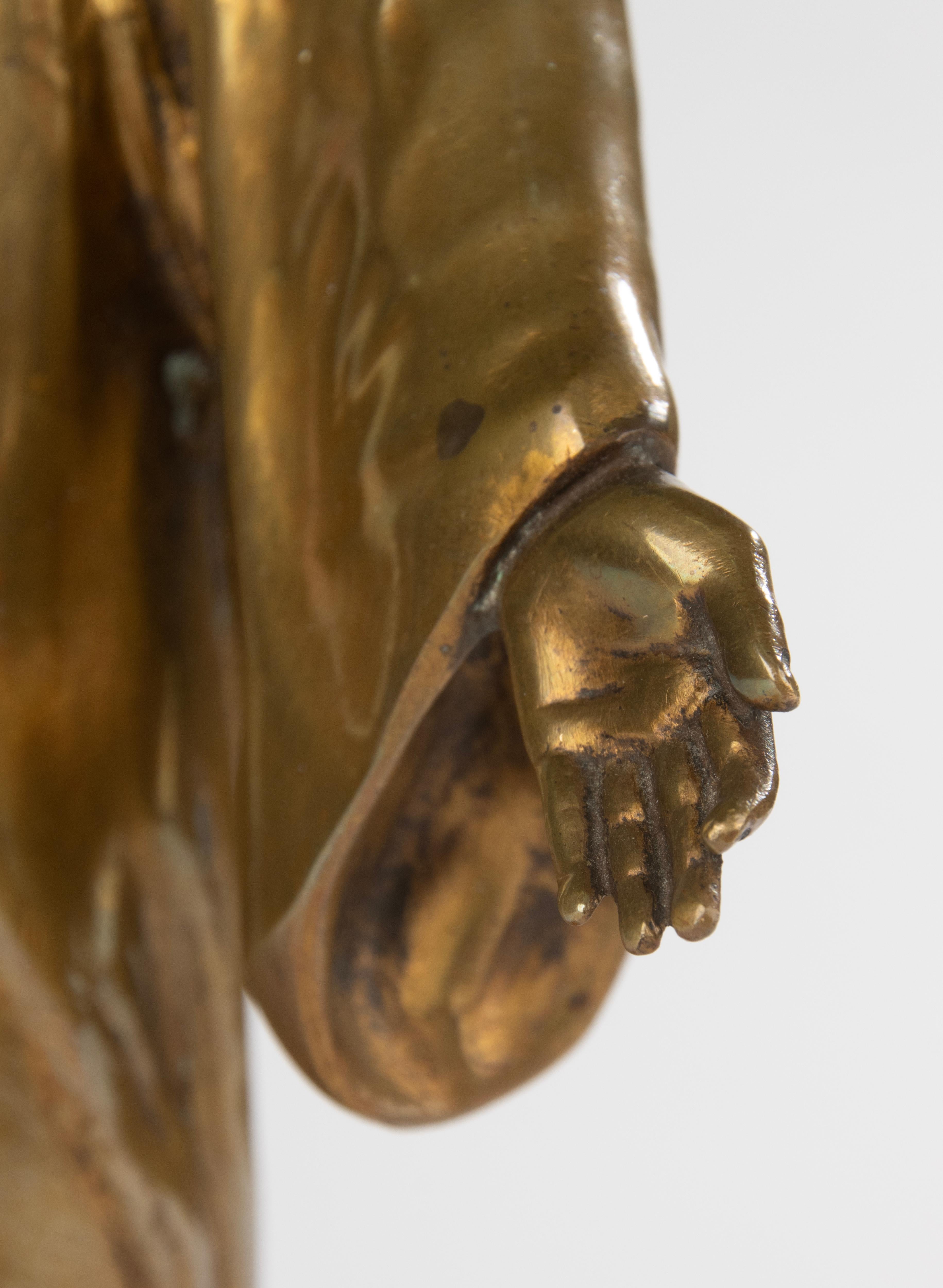 Sculpture en bronze du début du 20e siècle - La bénédiction de Jésus-Christ par Paul Gasq en vente 2