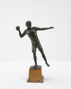 Early 20th Century Bronze Shot Putter Sculpture