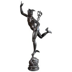 Antique Early 20th Century Bronze Statue of Mercury