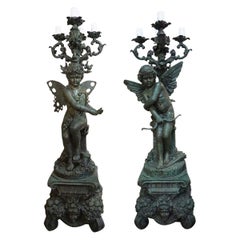 Antique Early 20th Century Bronze Statues from France