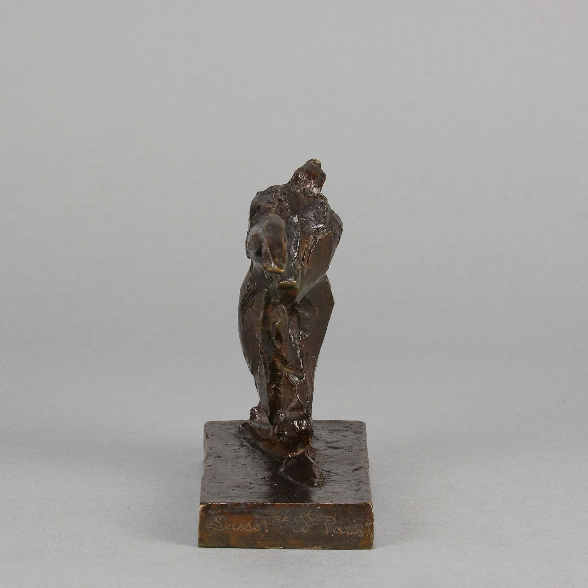 Bronzestudie mit dem Titel „Tumbling Hare“ von Andre Becquerel aus dem frühen 20. Jahrhundert im Angebot 1