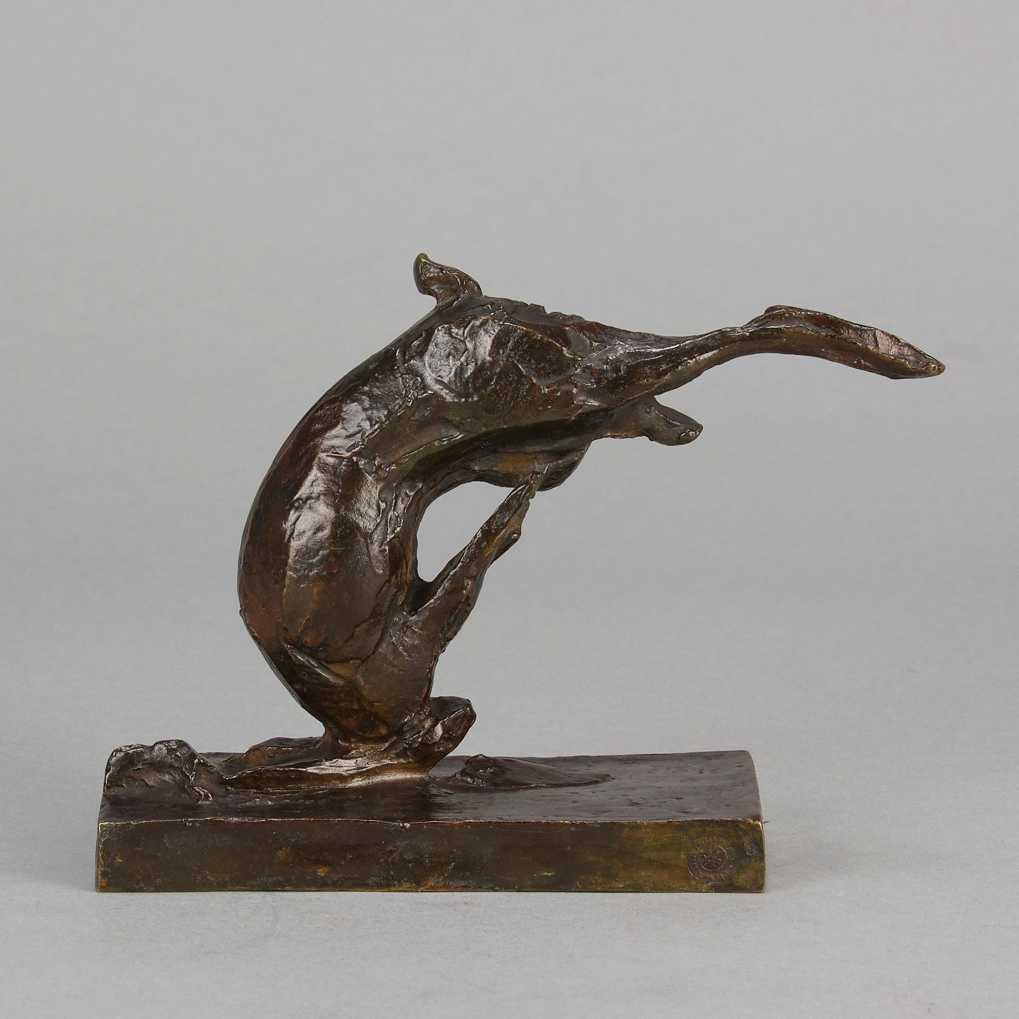 Bronzestudie mit dem Titel „Tumbling Hare“ von Andre Becquerel aus dem frühen 20. Jahrhundert im Angebot 3