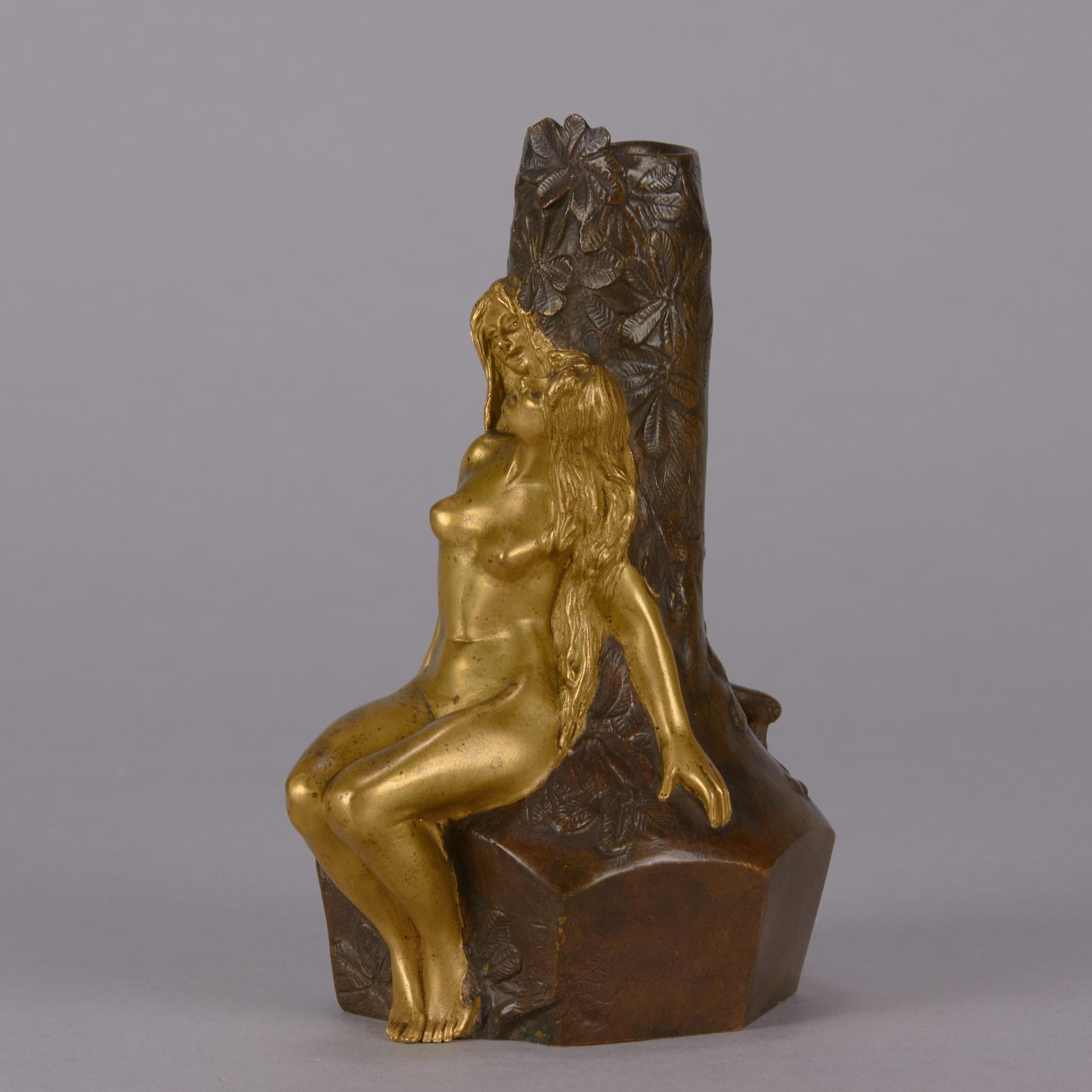 Vase en bronze du début du 20e siècle intitulé « Fe des Bois » par Charles Korschann en vente 1