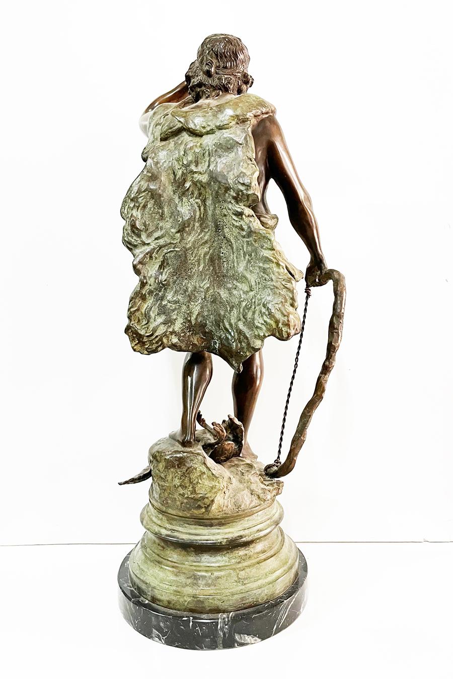 Early 20th Century Bronze with Marble Base, Antiques In Good Condition In Foggia, FG
