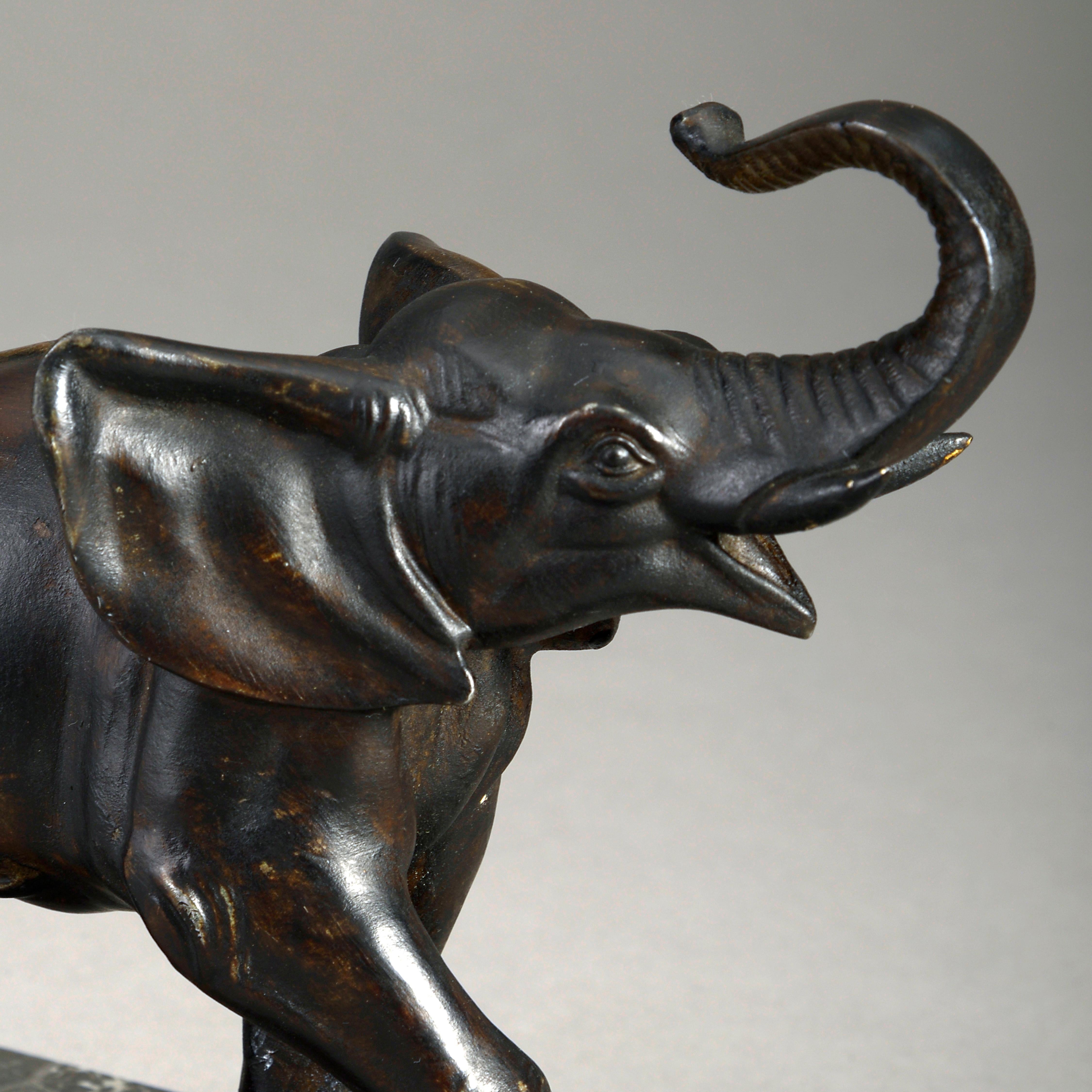Neoclassical Early 20th Century Bronzed Elephant Sculpture