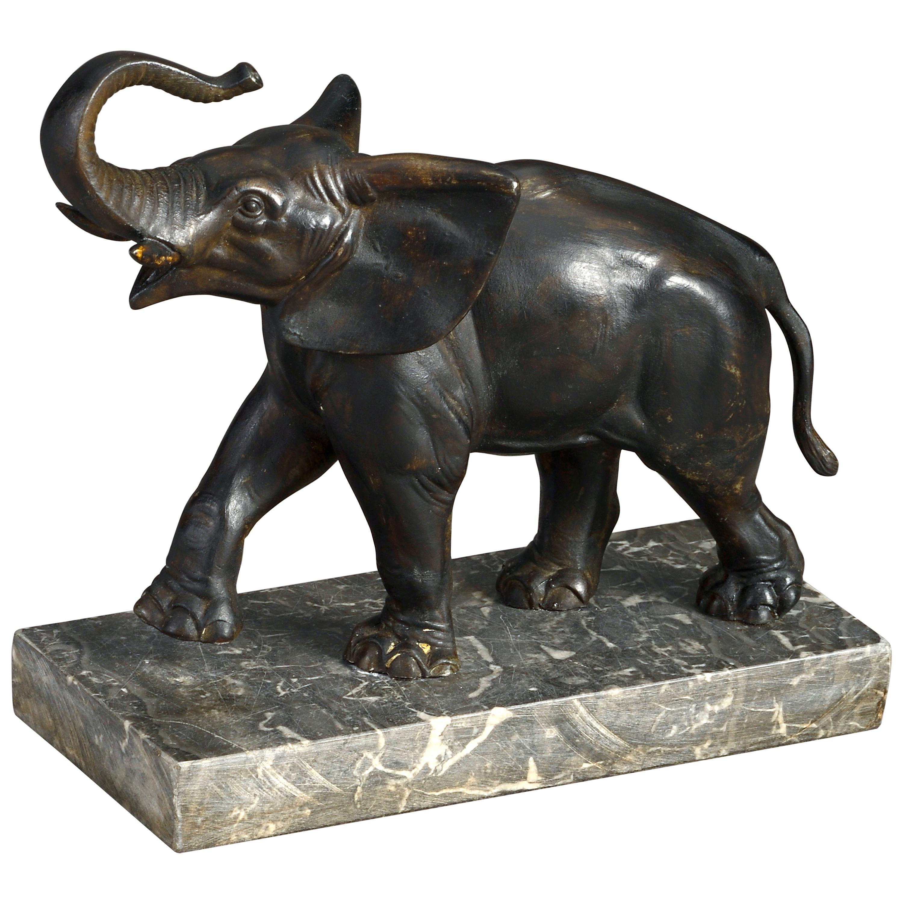 Early 20th Century Bronzed Elephant Sculpture