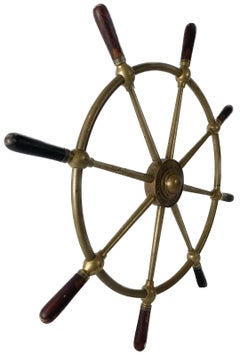 Early 20th Century Brown Bros & Co. Brass Ship's Wheel