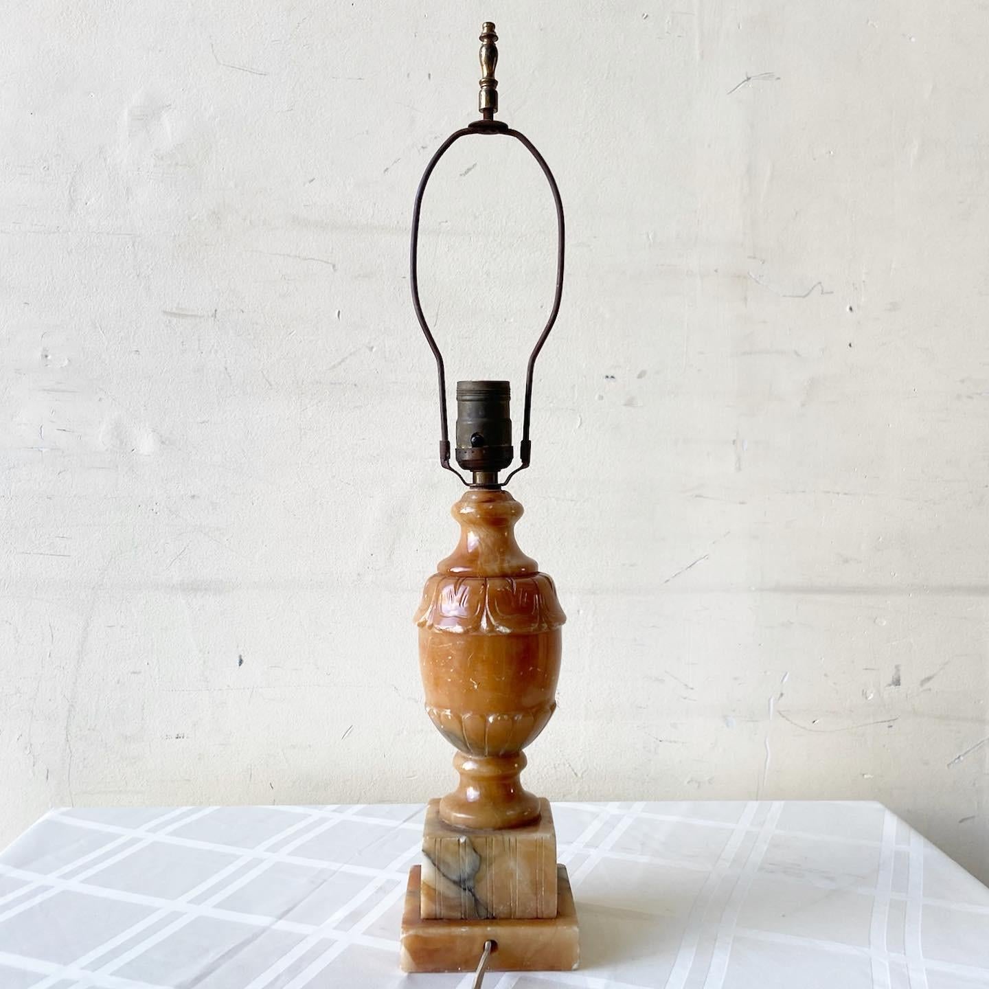 Early 20th Century Brown Marble Table Lamp 5