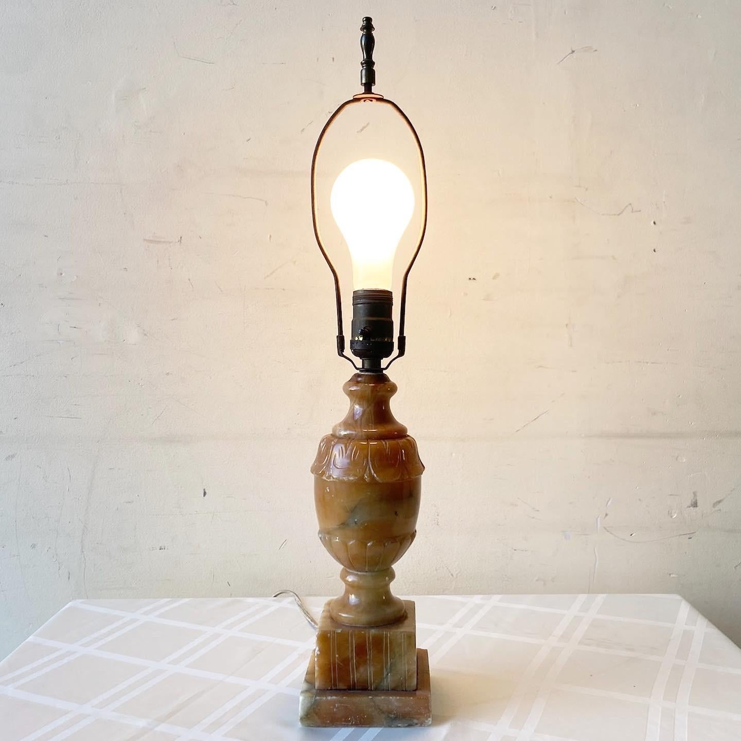 Early 20th Century Brown Marble Table Lamp 6