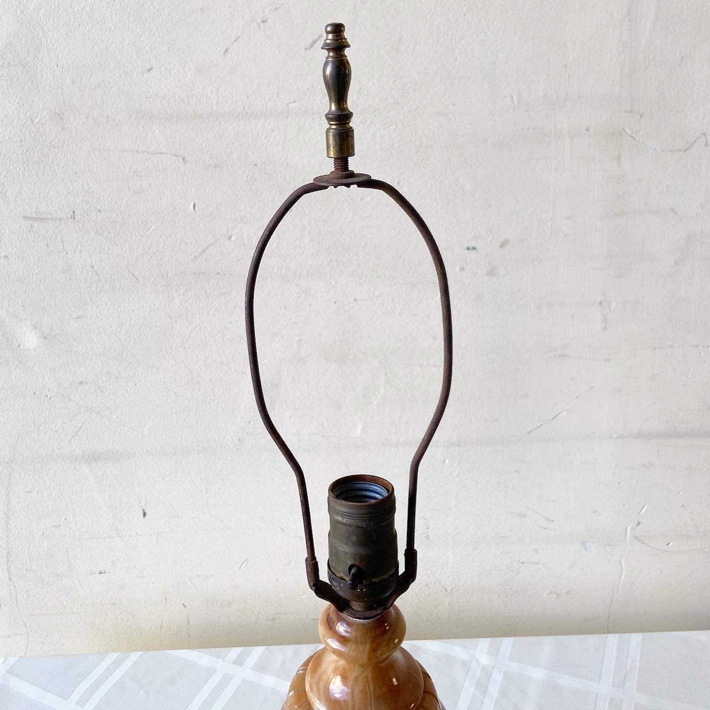 Early 20th Century Brown Marble Table Lamp 2