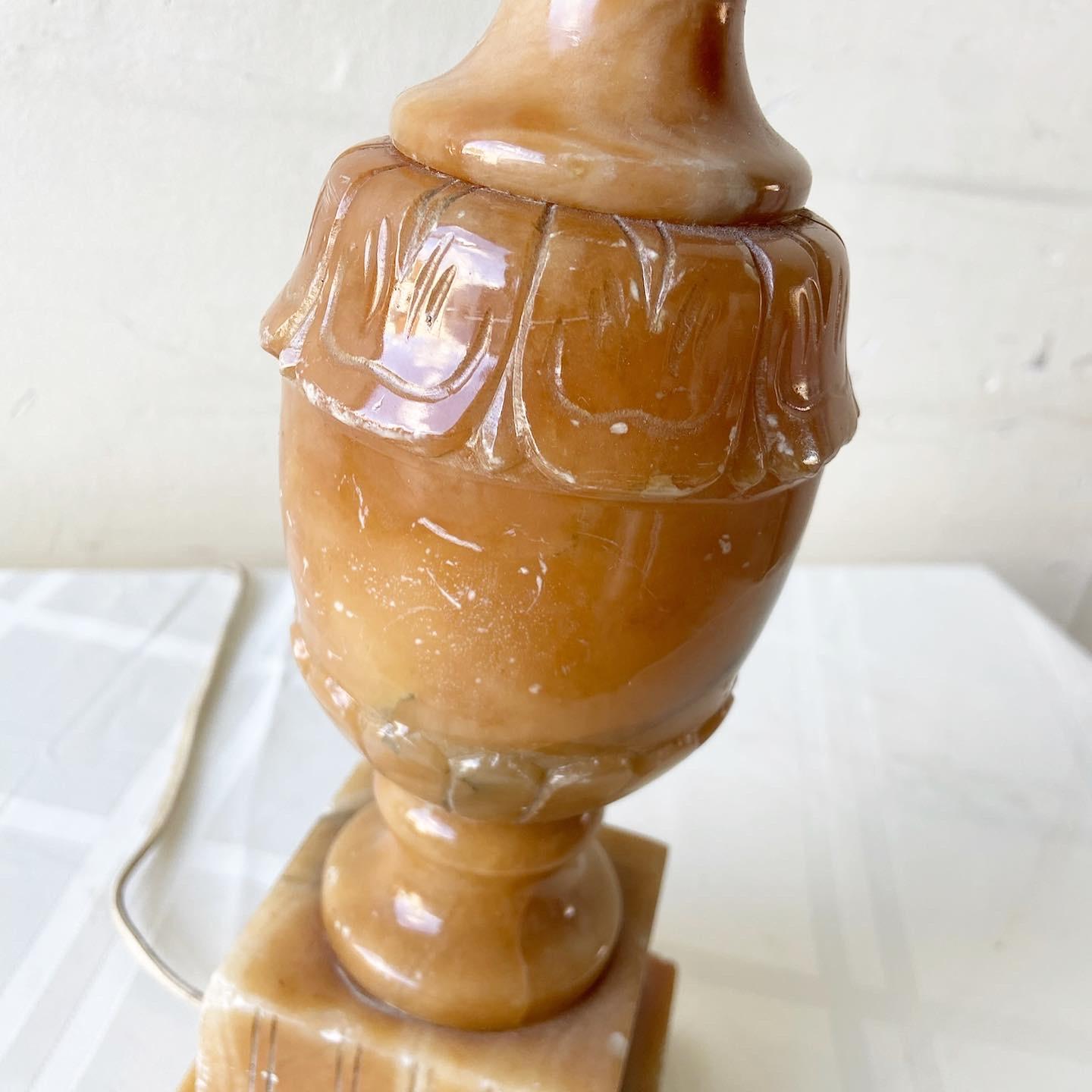 Early 20th Century Brown Marble Table Lamp 4